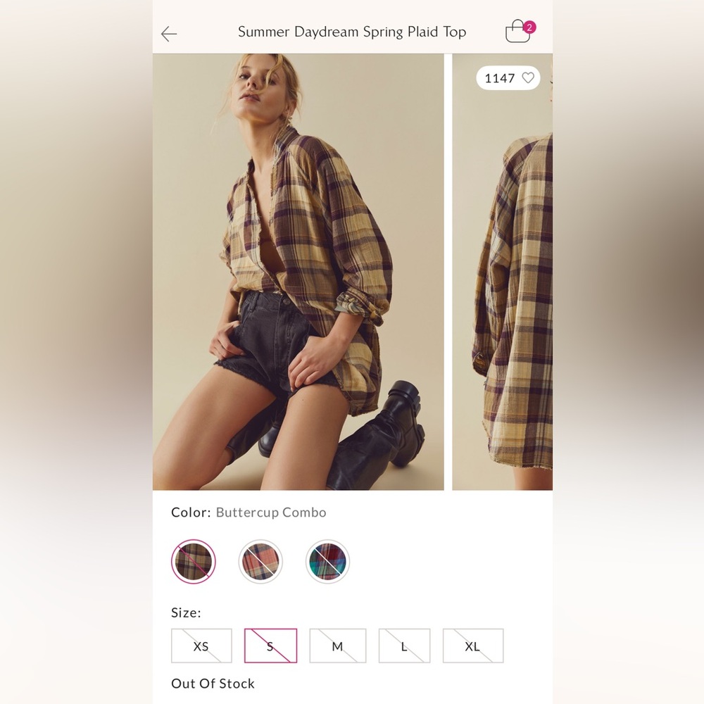 Free People Daydreamer Plaid Button-Up Shirt